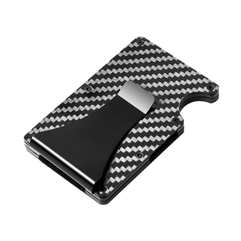 Hiilikuitu luottokorttipidike rfid skannaamaton metallilompakko kukkaro mies käyntikorttipidike carteira masculina billetera