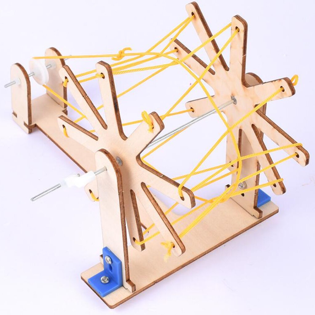Wooden DIY Coloring Hand-Cranked Spinning Wheel Model Spinning Wheel Toys