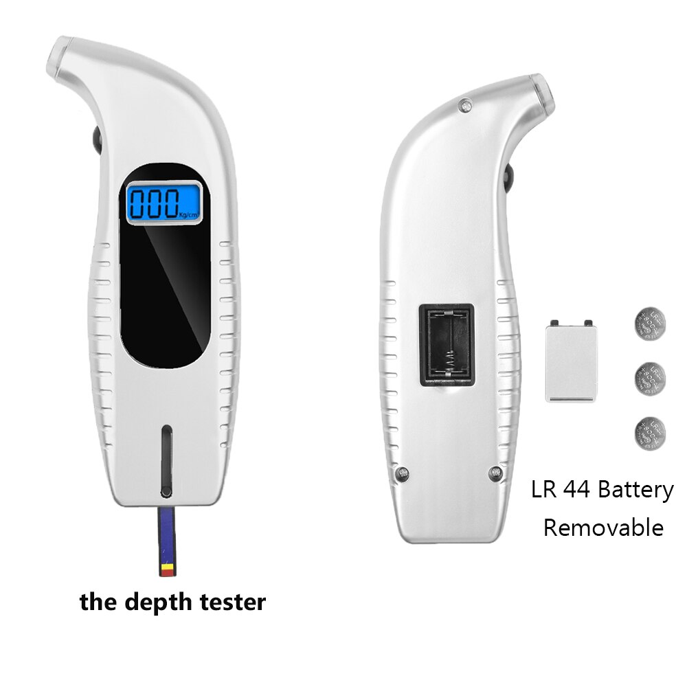Digital Car Tire Tyre Air Pressure Gauge Meter LCD Display Manometer Barometers Tester for Car Truck Motorcycle Bike: white