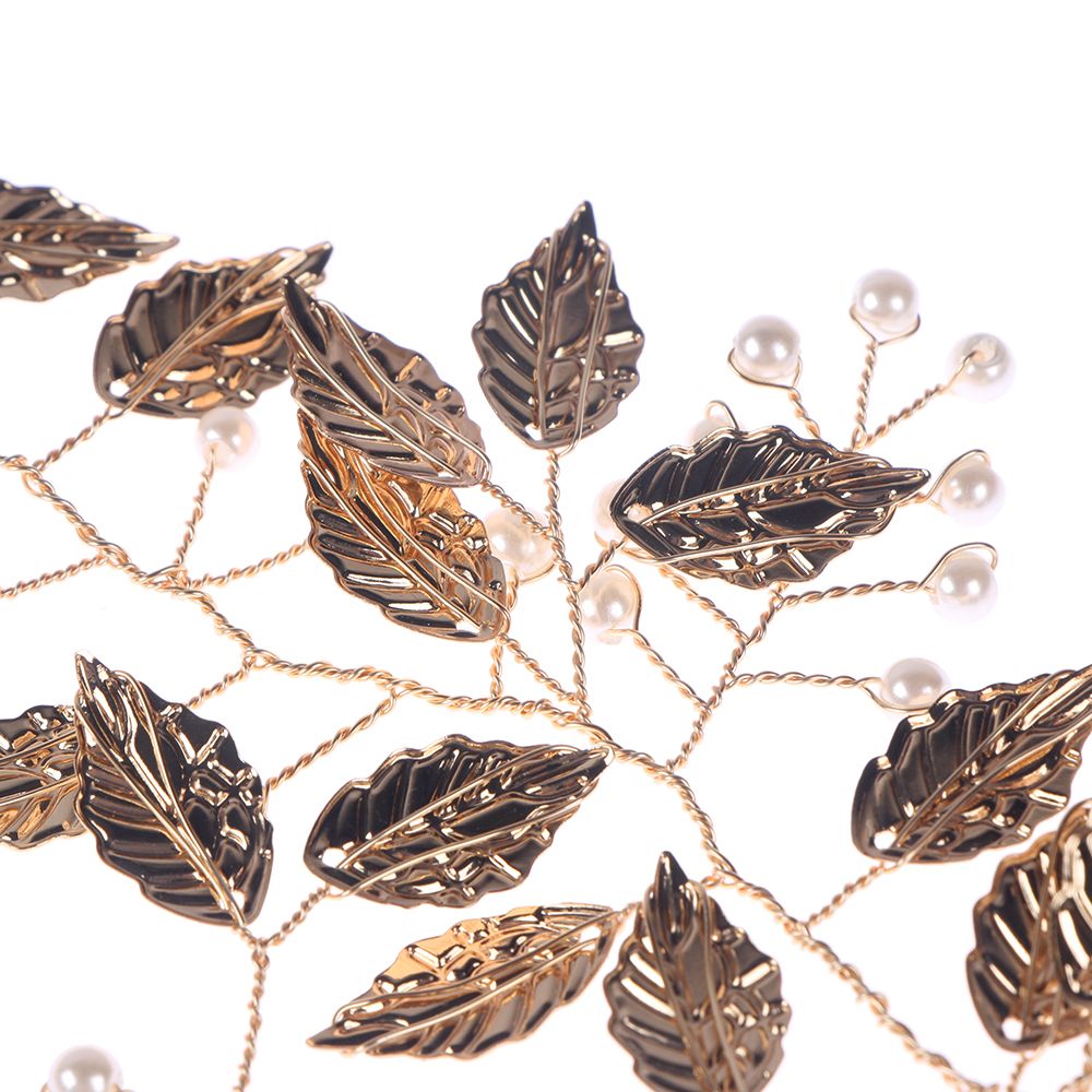 Pasadores de Clip con forma de rama de Metal y hoja dorada a la , pasador de cristal con horquilla con perlas, pasador, pinzas para el pelo, de Peinado Herramienta, triangulación de envíos