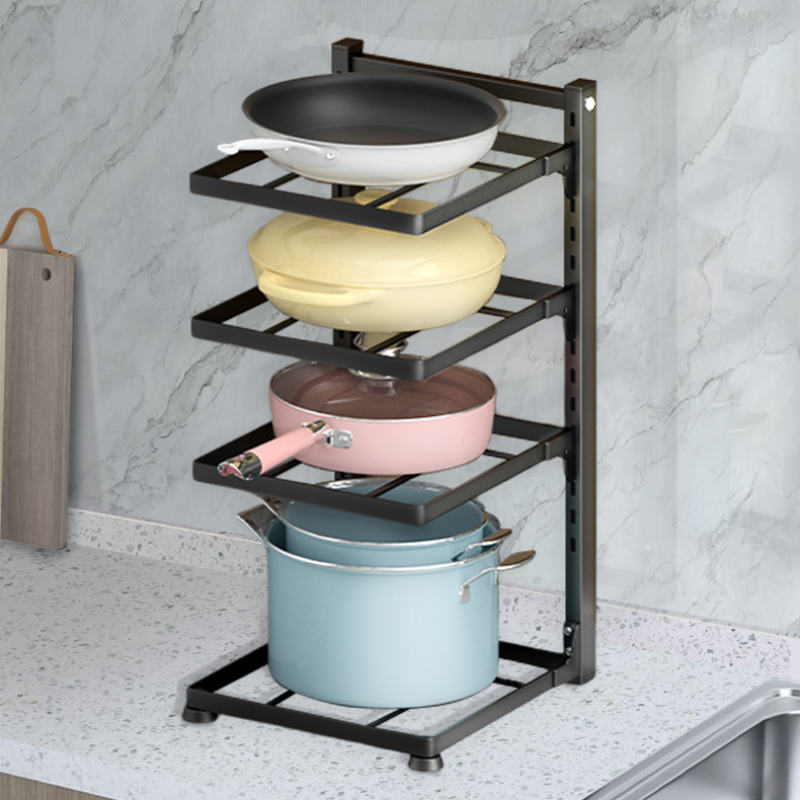 Estante organizador para fregadero de cocina, soporte ajustable para armario y ollas, soporte para sartenes multicapa para el hogar, estantes de almacenamiento para ollas y cuencos
