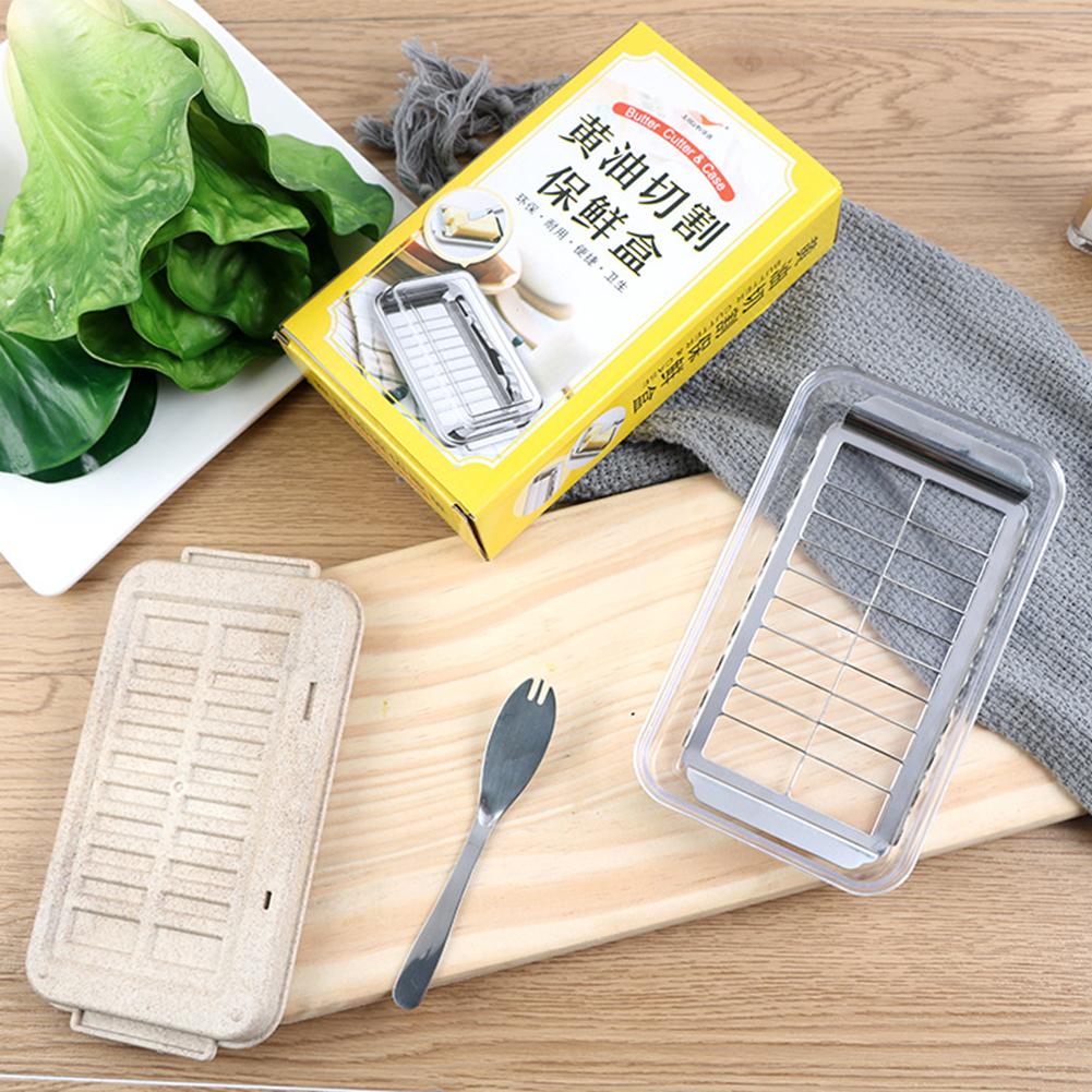 Beurrier en plastique avec couvercle beurre gardien conteneur stockage Cutter trancheuse grand Rectangle conteneur fromage pour le stockage de cuisine