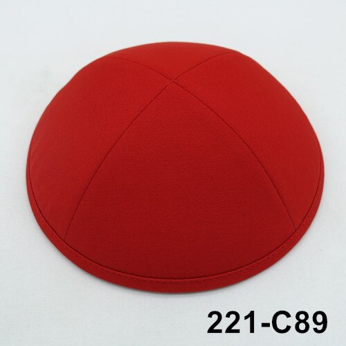 Bomuldstwill kippah ,19cm kipa, kippot, jødehat, skullies & beanies, yarmullka, kasket: 221 c89 røde