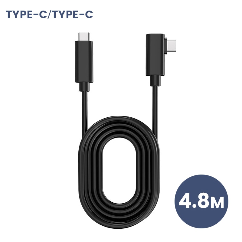 6M/5M Quest 2 Data Line Oplaadkabel Voor Oculus Quest 1/2 Link Vr Data Transfer Kabel USB-A Type-C Vr Headset Accessoires: 4.8M C TO C Black