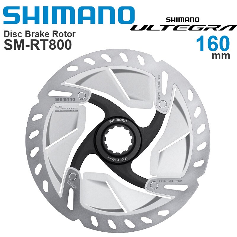 Original shimano ultegra  r8000-  sm  rt800 centerlås-skivebremse rotor-isteknologi freeza - 160/140 mm til  rt800 r8020 r8070: 1 stk 160mm