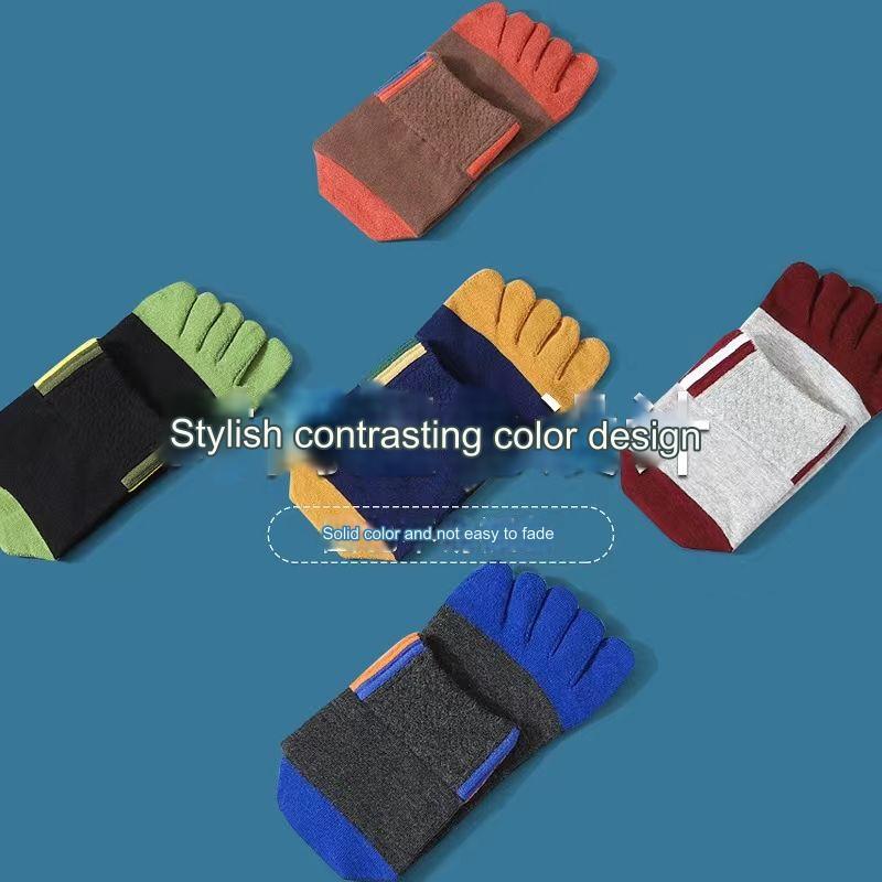 5-paar casual katoenen sokken met vijf tenen, ademende sportsokken met vijf tenen, gespleten teensokken voor heren