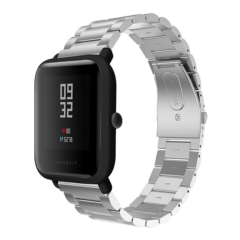 Vorke VKS1 Metall Edelstahl Ersatz Uhr Band für Xiaomi Huami Amazfit Bip mit Einstellung Ersetzen Armband Straps