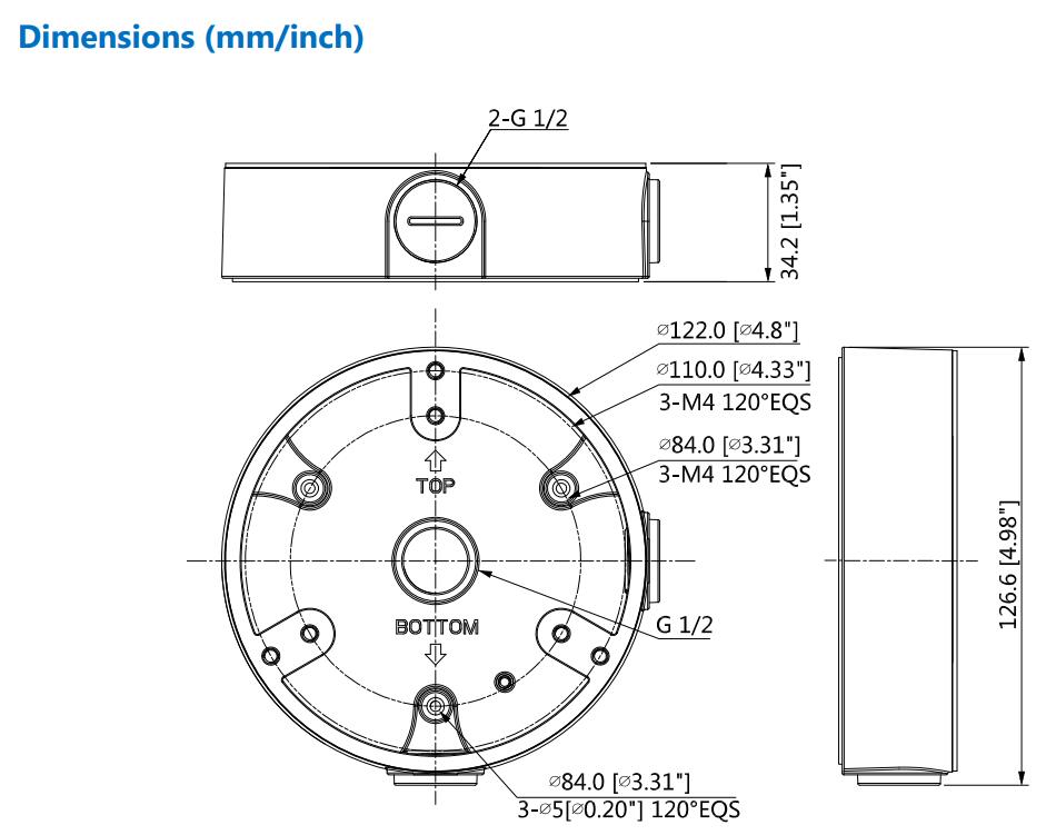 Dahua – boîte de jonction PFA137 pour caméra IP IPC-HDBW4631R-S et IPC-HDBW4461R-ZS, Mini caméra dôme CCTV DH-PFA137
