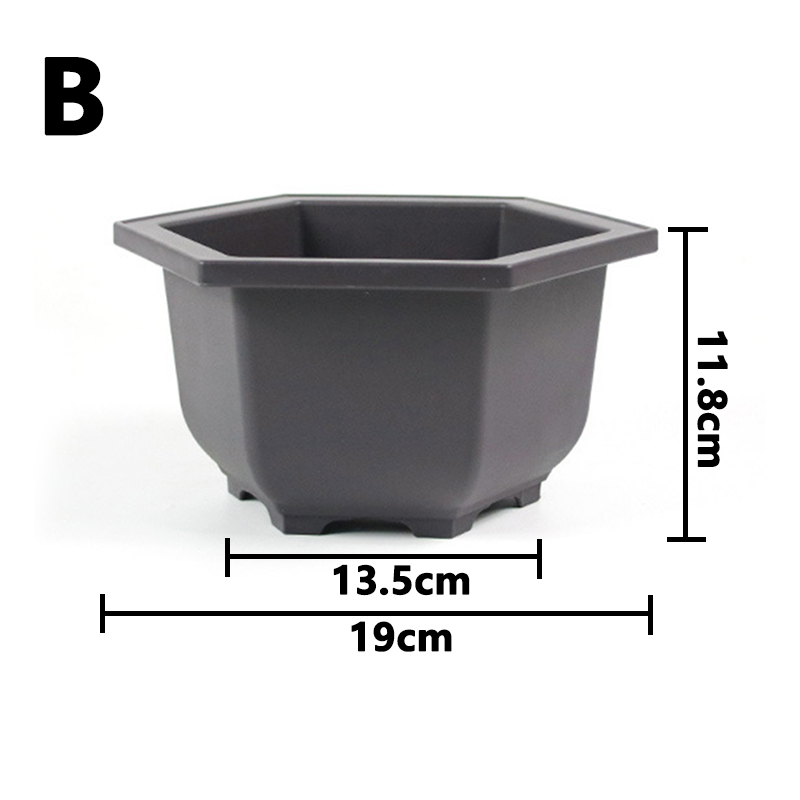 Pot de fleurs Hexagonal en plastique, Imitation sable violet, pour la maison, le jardin, pépinière: B
