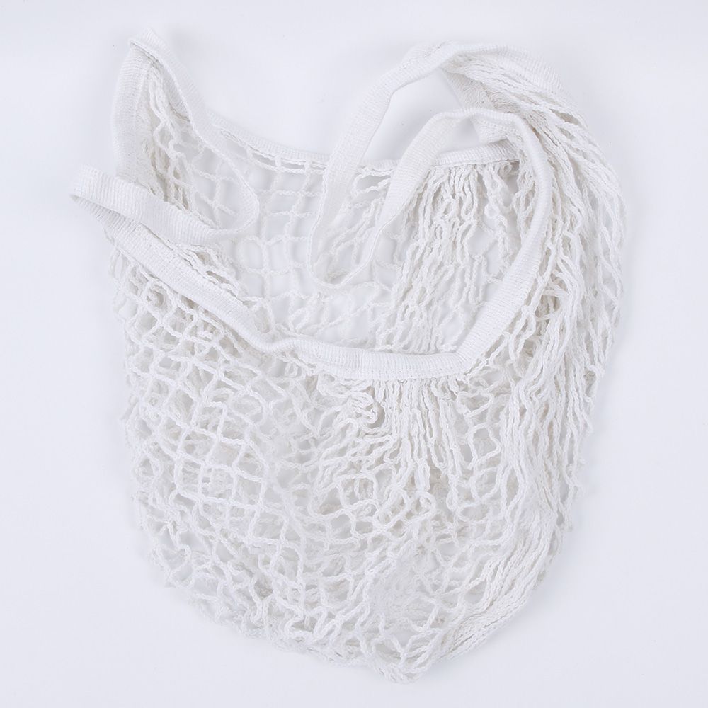 Mesh Boodschappentas Herbruikbare String Fruit Opslag Handtas Bakken Vrouwen Winkelen Mesh Netto Geweven Zak Winkel Kruidenier Draagtas: white