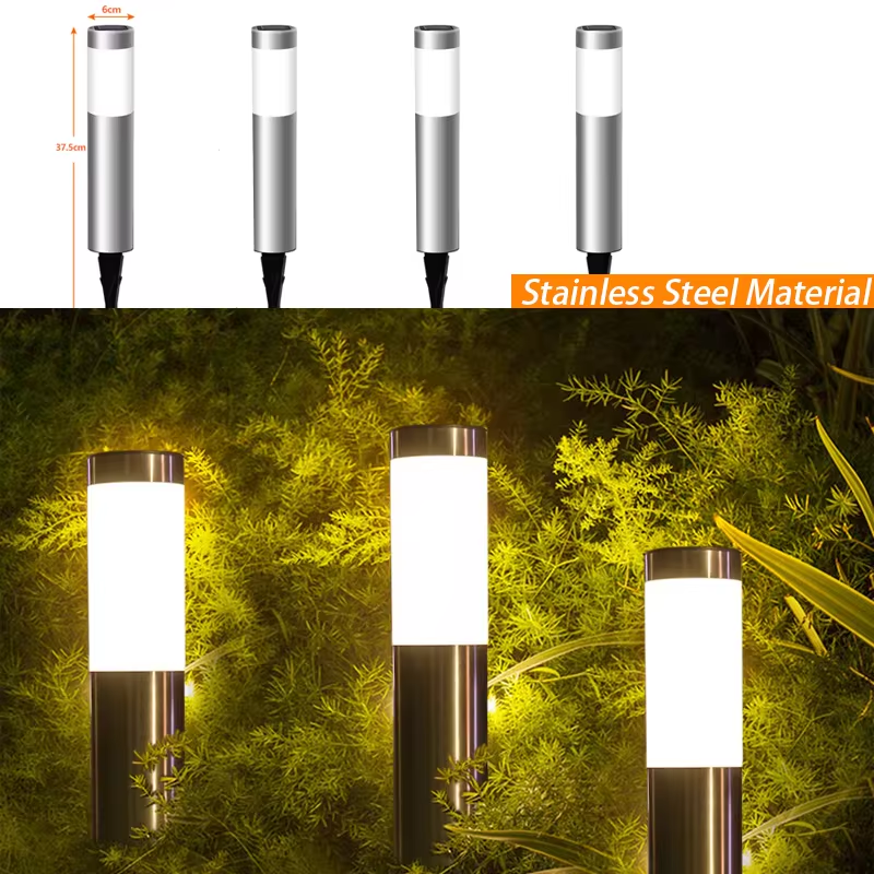 Luces solares para jardín al aire libre, luces LED cilíndricas, luces de tubo largo, luces de jardín, luces enchufables impermeables