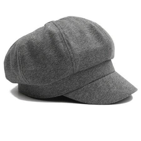 Ht2575 vårhösten damhatt vintage åttkantig nyhetsboy mössa retro basker damer konstnär målare basker hatt sjöman kapten mössa: Grå