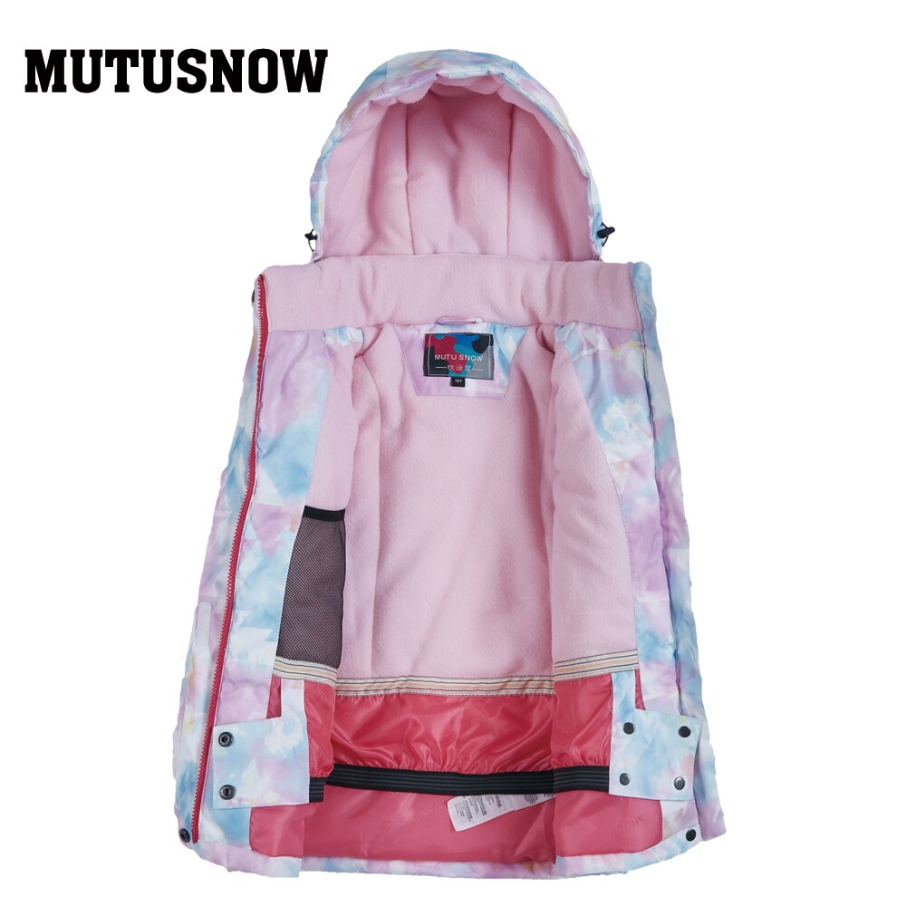 Mutusnow crianças jaqueta de esqui inverno crianças à prova de vento impermeável super quente roupas de esqui meninas casaco de neve-30 jaqueta de snowboard de inverno