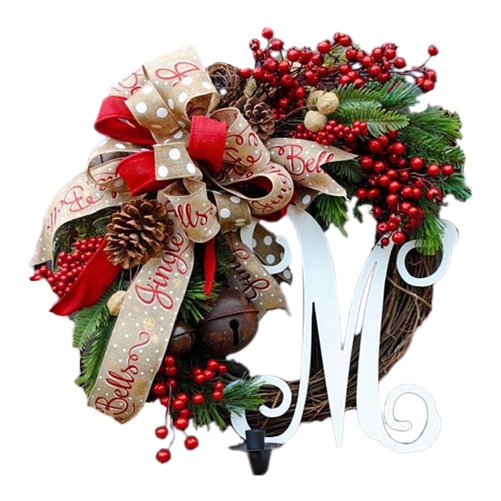 Julekranse på døren kunstig kransdør hængende dekorative forsyninger til jul fest dekoration  #4w: E