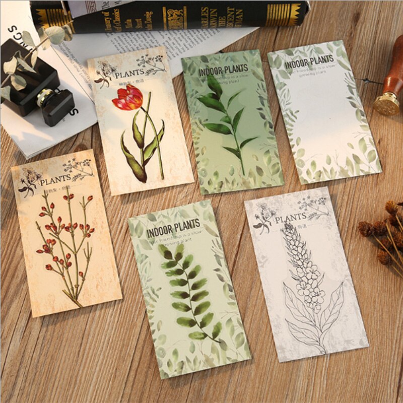 Lote de 12 unidades de pequeñas plantas frescas de la serie Coloffice Flower, pegatinas decorativas con forma especial para artículos de papelería, 1 unidad: Mixed style