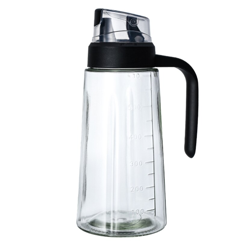Oil Dispenser Bottles Auto Flip Oil Dispensing Bottle Leak Proof Glass Cruet Bottles Non-Slip Handle Automatic