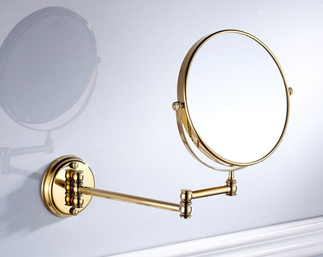 Retro Bathroom 8 Inch Folding Makeup Mirror Flip Telescopic Mirror Personality Wall Hanging Bathroom Mirror: colour4