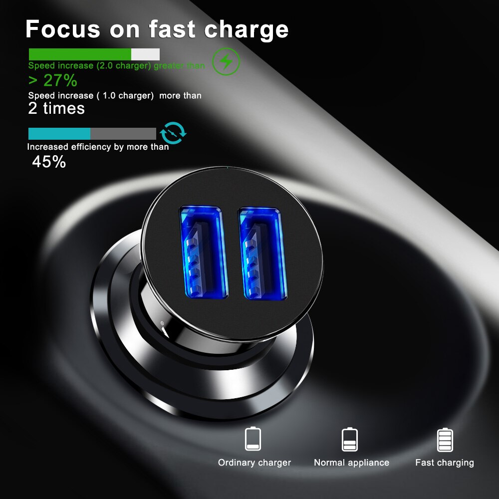 Marjay Rode USB Car Charger Voor iPhone X Xiaomi Redmi Note 7 Samsung S10 Tablet Dual 3.4A Snelle Lader Auto -Charger Adapter In Auto