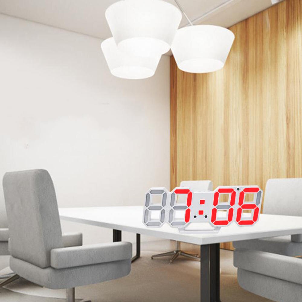 Reloj Digital 3D moderno, LED, estéreo, de pared, ... – Grandado