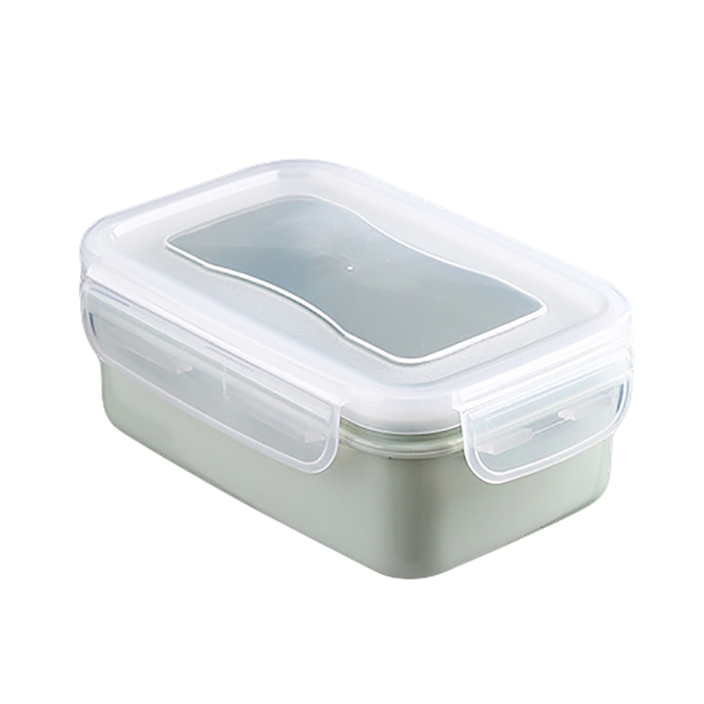Runde/Rechteck Mittagessen Kasten Kunststoff Vorrats-Kasten Lebensmittel Lagerung Container Lebensmittel Container Bento Kasten Küche Vorrats-Organizer: Grün Rechteck