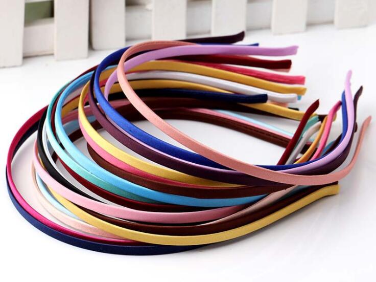 10 sztuk zwykły stałe 5MM satynowa pokryte żywicy Hairbands ze stali nierdzewnej pałąk akcesoria do włosów dla dorosłych dzieci prezent