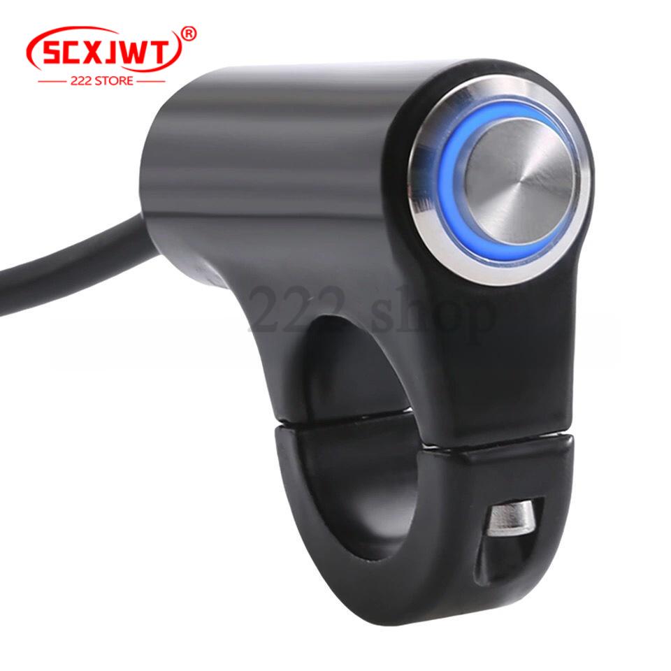 22mm 7/8 "Motorfiets Schakelaar Stuur Koplamp Schakelaar Knop Spotlight AAN UIT Schakelaar voor ATV Sport Dirt elektrische Fiets: Zilver