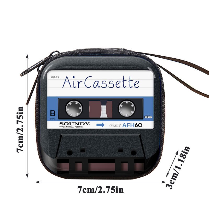 Tinplate Coin Purse Earphone Storage Bag Retro Record Tape Coin Purse Key Coin Coin Bag Coin Purse