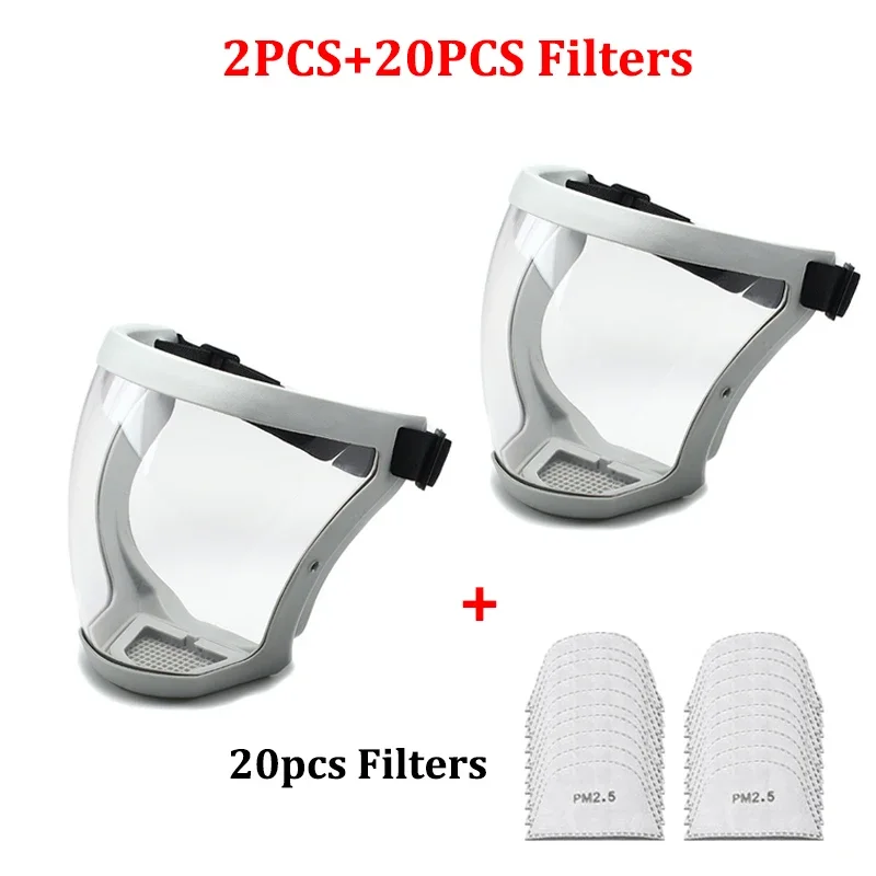 Werkbeschermingsmasker Volledige gezichtsbeschermer Schild Transparante gezichtsbeschermer Gezichtsbeschermend scherm Keukenaccessoires Gadgets: Black