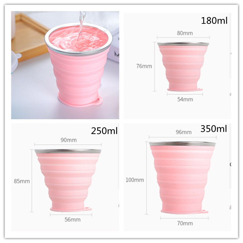 Gobelet de voyage rétractable en Silicone, à presser, pliable, pour boire du thé, Portable, télescopique, pour l&#39;extérieur