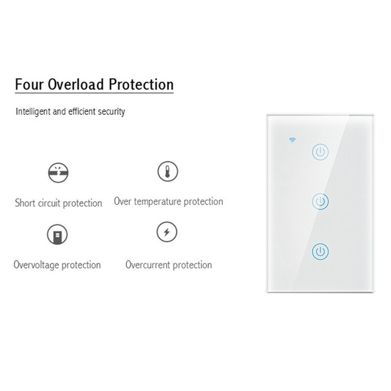 Smart Security Producten, Drie-Way Switch Panel Met Zigbee Protocol, Voice Control Voor Kantoor, home-Wit