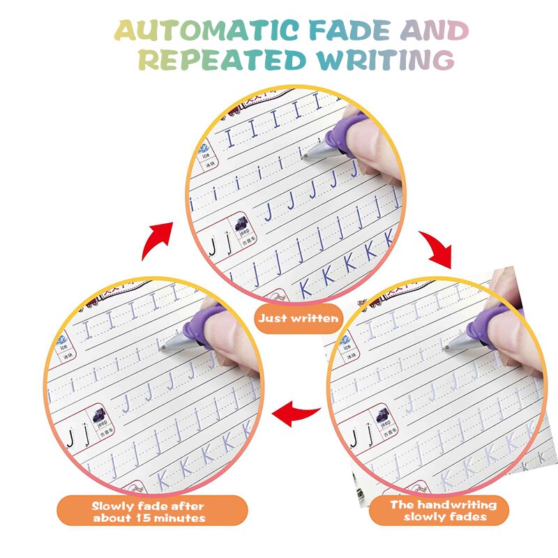 Magic Calligraphy That Can Be Reused Handwriting Copybook Set Kindergarten Grooves Post Before School Handwriting LAD-sa