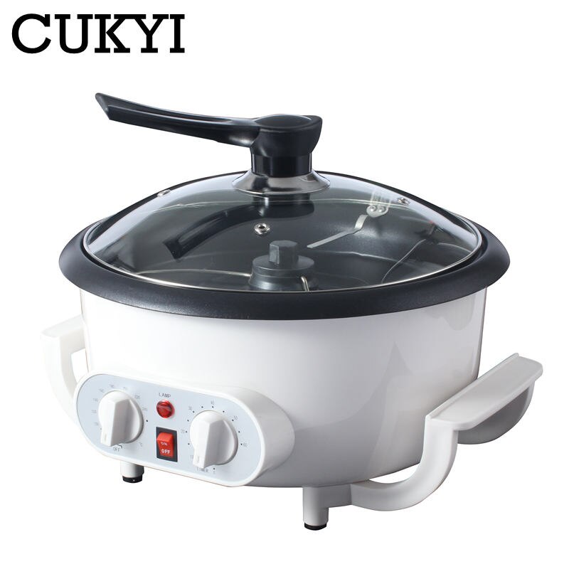 CUKYI-tostador eléctrico de granos de café, herramientas para hornear cacahuetes, máquina para asar palomitas de maíz, secador de granos, recubrimiento antiadherente, 110V/220V