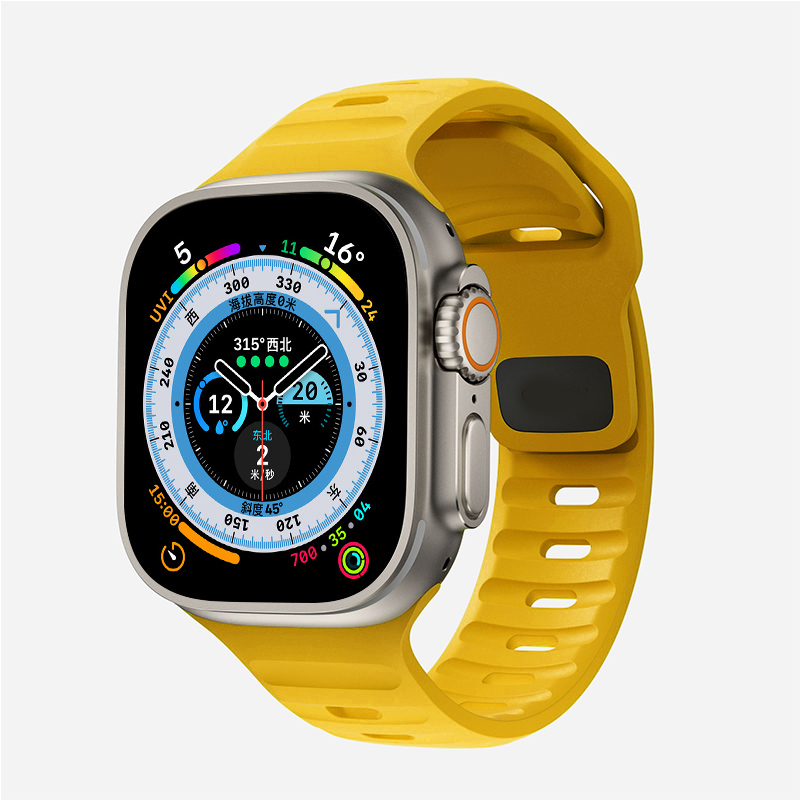Siliconen Band Voor Apple Horlogeband 49Mm 44Mm 45Mm 40Mm 41Mm 49 Sport Correa Horlogeband Iwatch Serises 8 7 6 5 Se Ultra: Antieke Zwarte / 19mm