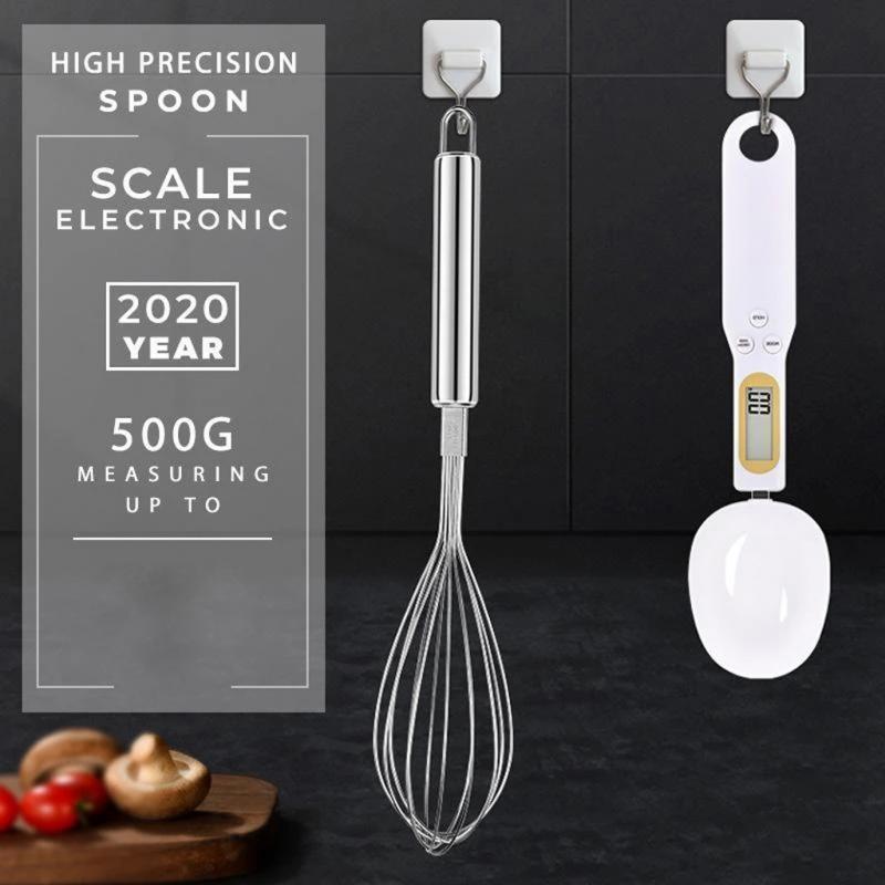 Hjem nøjagtig  to 0.1g måleske nyttigt køkkenredskab digital elektronisk mad krydderi sukker skala bagning skala madlavning gadgets