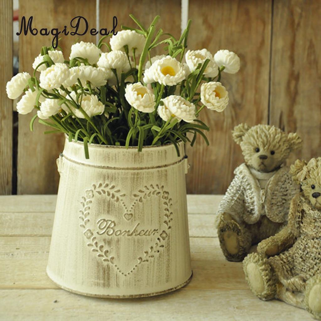 MagiDealVase à fleurs en étain blanc Rustique, Grandado — free download