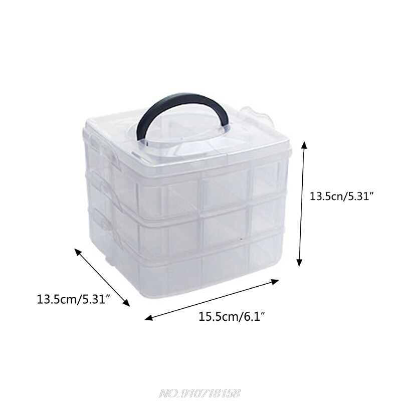 Transparent Portable Large Jewelry Organizer Storage Box Container Case Display N16 20