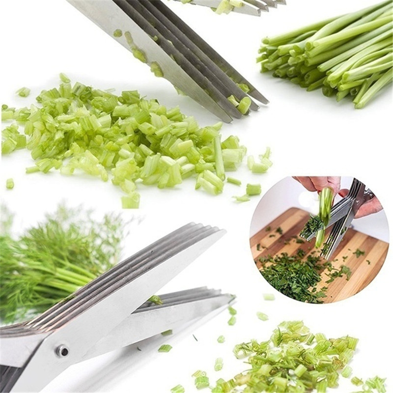 mehrschichtig Edelstahl Multifunktionale Messer Küche Schere Schnittlauch Cutter Kraut Gewürz Küche Schneidemaschine Geschreddert Scallion schneiden