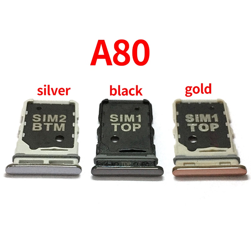 For Samsung Galaxy A80 SIM Card Tray Slot Holder Replacement Part SM-A805F Sim Tray Holder Micro Sim Card