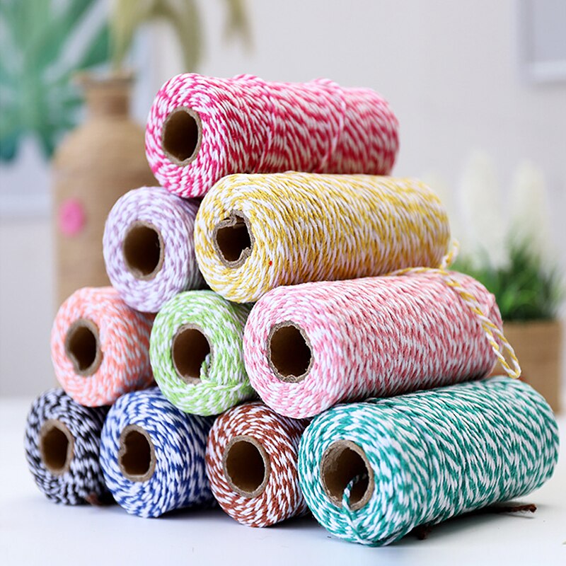 Ficelle décorative pour emballage bricolage | Cordons en coton, artisanat en coton deux tons, fils de corde de décoration, floristes