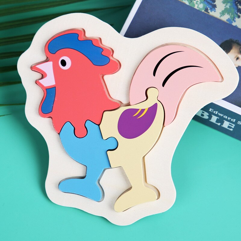 Children Puzzles Wooden Macaron Colorful Animal Jigsaw Puzzle Toys for Toddler Puzzle Early Educational Boys Girls 2-4: 16