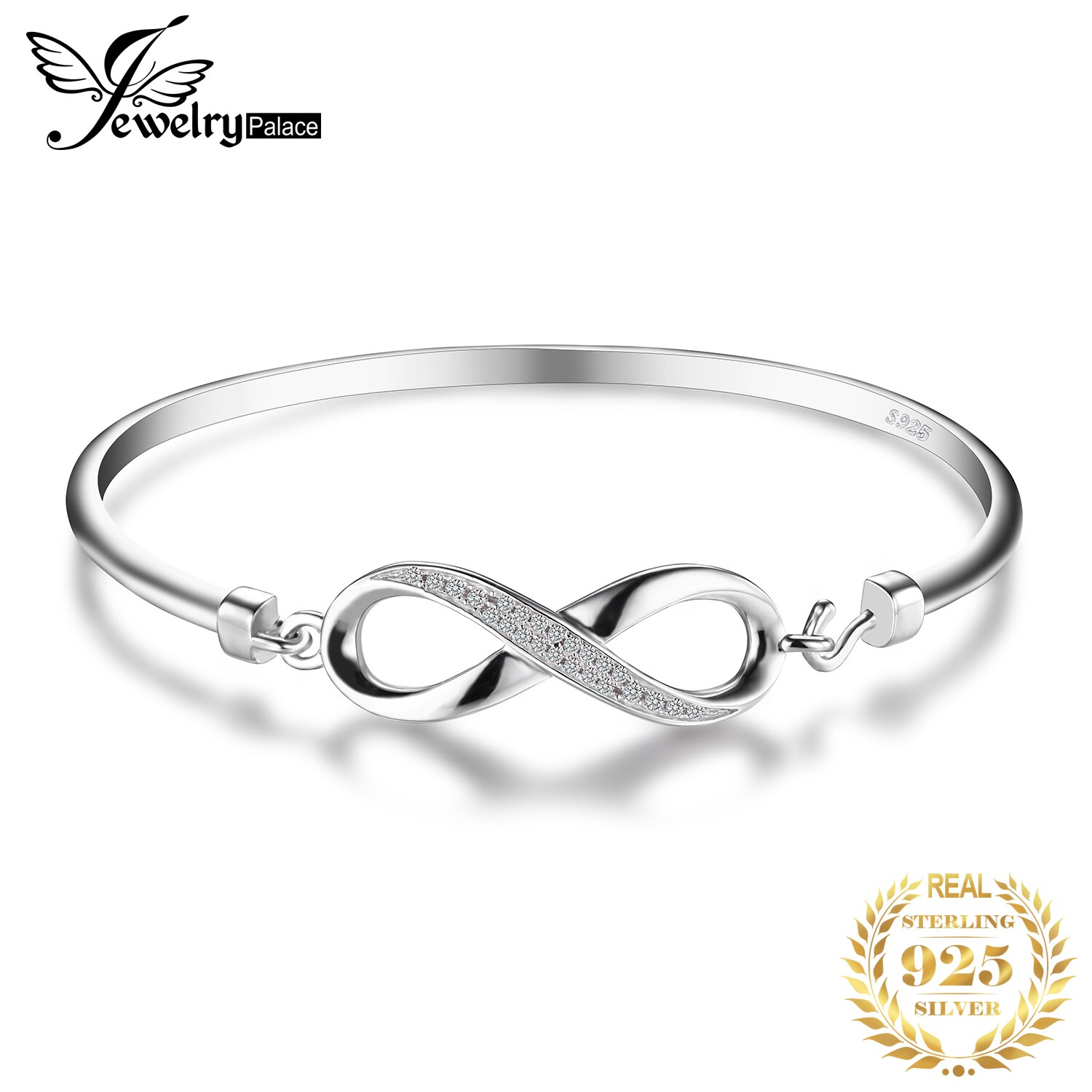 JewelryPalace Crown Infinity Love 925 Sterling Silver Bangles Bracelets For Women Silver 925 Jewelry Making Organizer