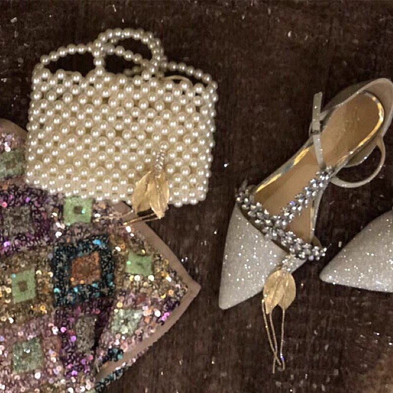 Za pearl armband väska bärbar halm vävd väska pärlstav axelväska crossbody väska