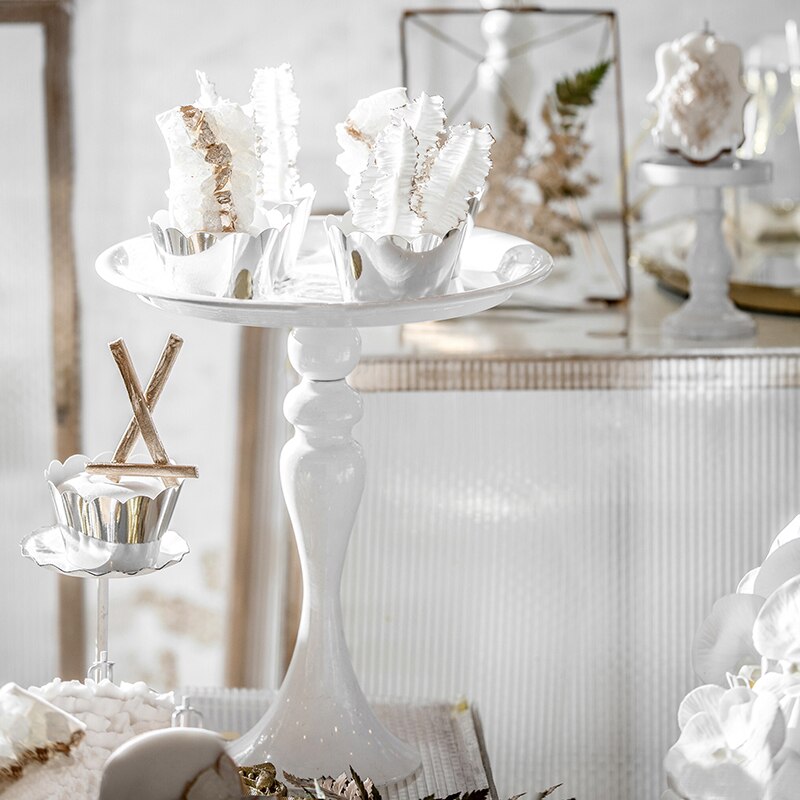 Witte cake stand hoge voeten metalen ijzer 8 inch cake tool voor cake decoratie voor wedding party bakvormen diner & bar