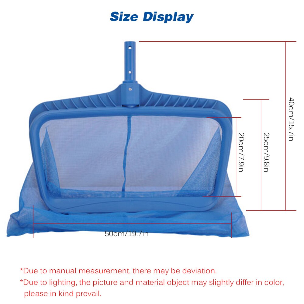 Leaf Skimmer Net Deep Plastic Leaf Rake with Bag Fine Mesh Net Catcher Cleaning Tool for Swimming Pool Tub Pond Fountain