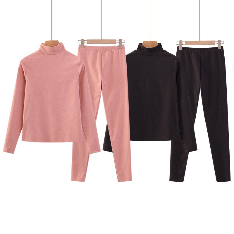 Ensemble 2 pièces pour femme, sous-vêtements thermiques, manches longues, haut et pantalon, doublure polaire, vêtements thermiques, hiver