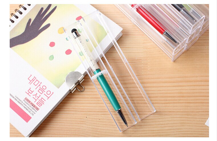 20 stks/partij Luxe etui voor crystal balpen, box kan voor promotionele kristal pen case stylus doos