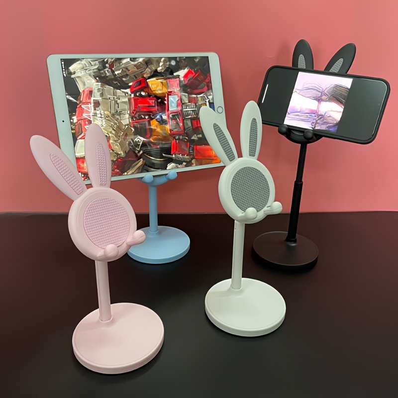 Stojak na telefon Cute Cartoon Bunny — regulowany i kompatybilny z iPhone, Kindle, IPad, Switch, tabletem i nie tylko!