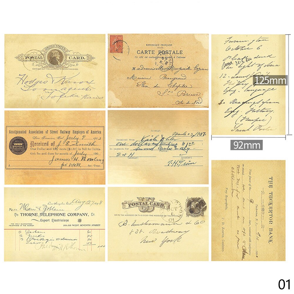 Retro Style Photo Studio Background Paper Handwriting English Papers Photography Props Jewelry Shooting Decoration Items: 01