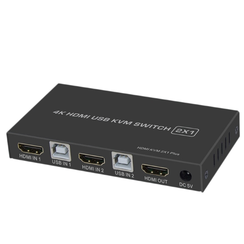 4 K Hdmi Kvm Switch 2In 1Out Usb HDMI1.4 Kvm Switcher Splitter Ondersteuning Remote Wake-Up Voor Toetsenbord Muis printer Monitor