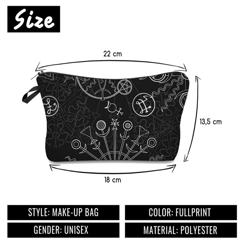 Jom Tokoy-bolsa organizadora de cosméticos para mujer, bolsa de maquillaje de , con estampado de símbolos especiales, a la , Hzb917